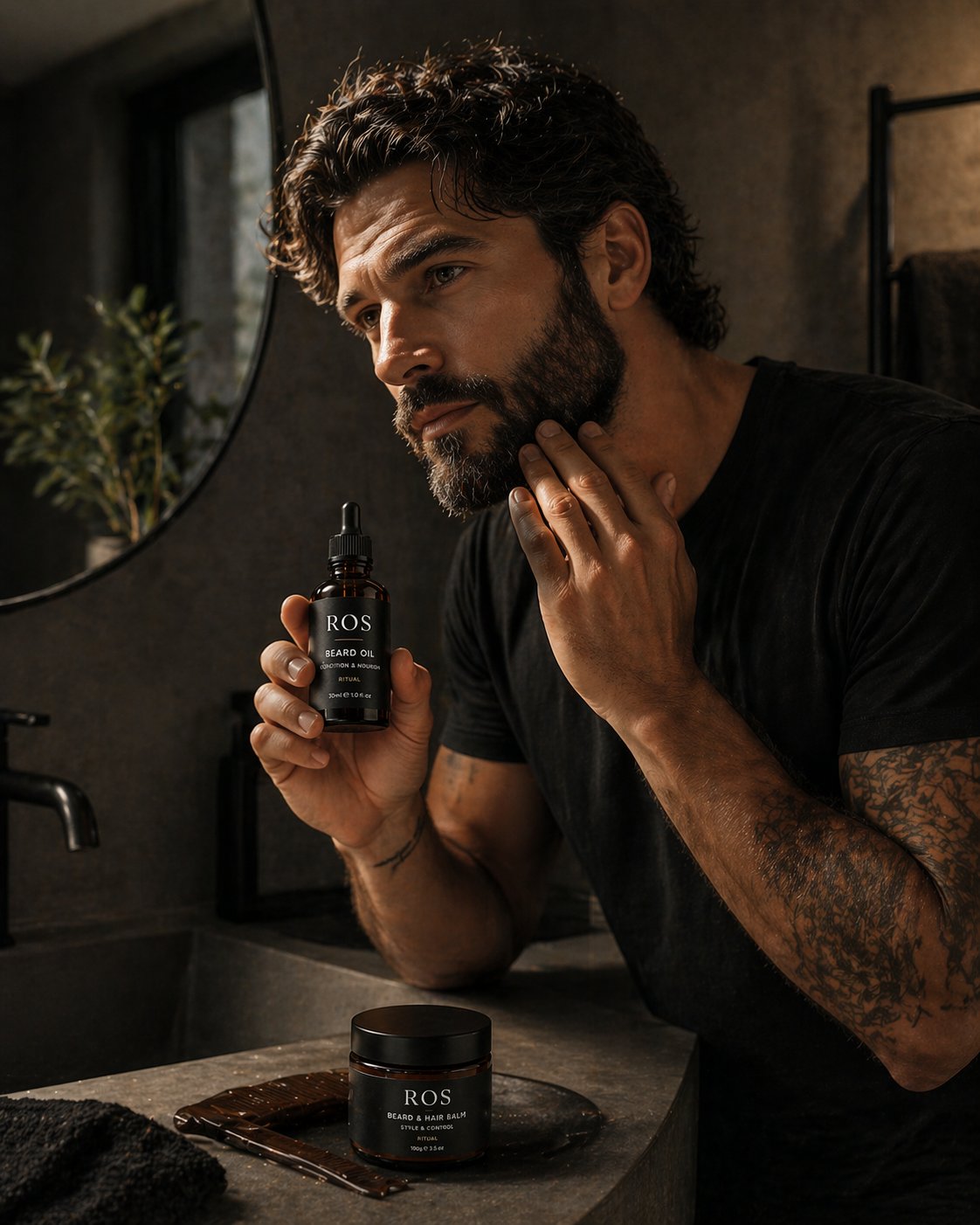 Applying ROS Beard Oil